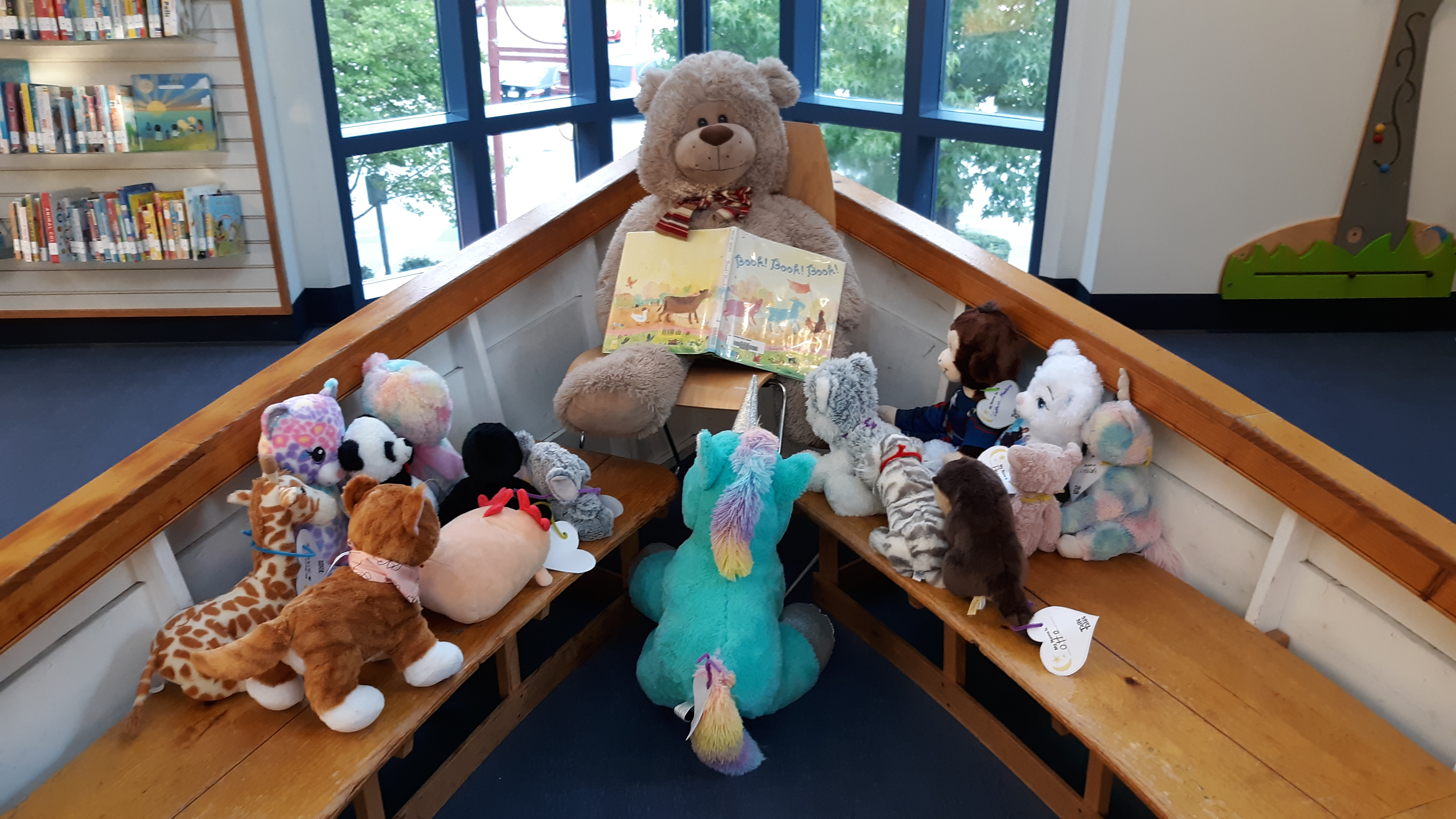 Stuffed Animals in a boat 